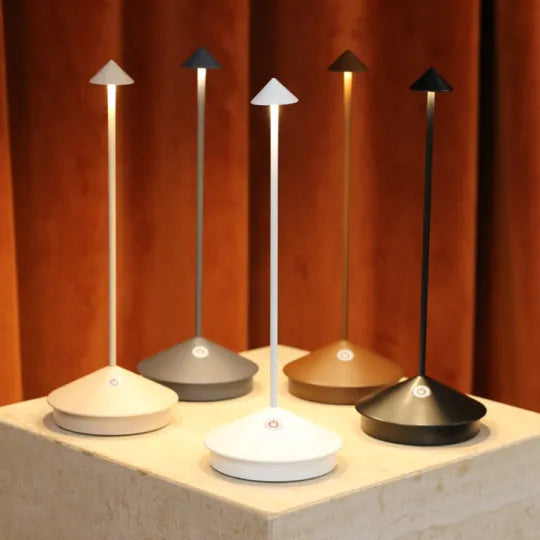 Wireless LED Table Lamp – White and Gold, Modern Design for the Living Room or Patio