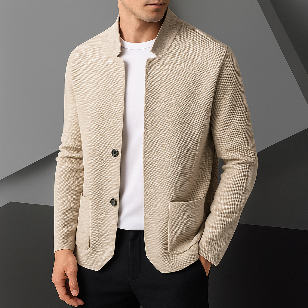 Gilet Homme en Maille à Col Montant