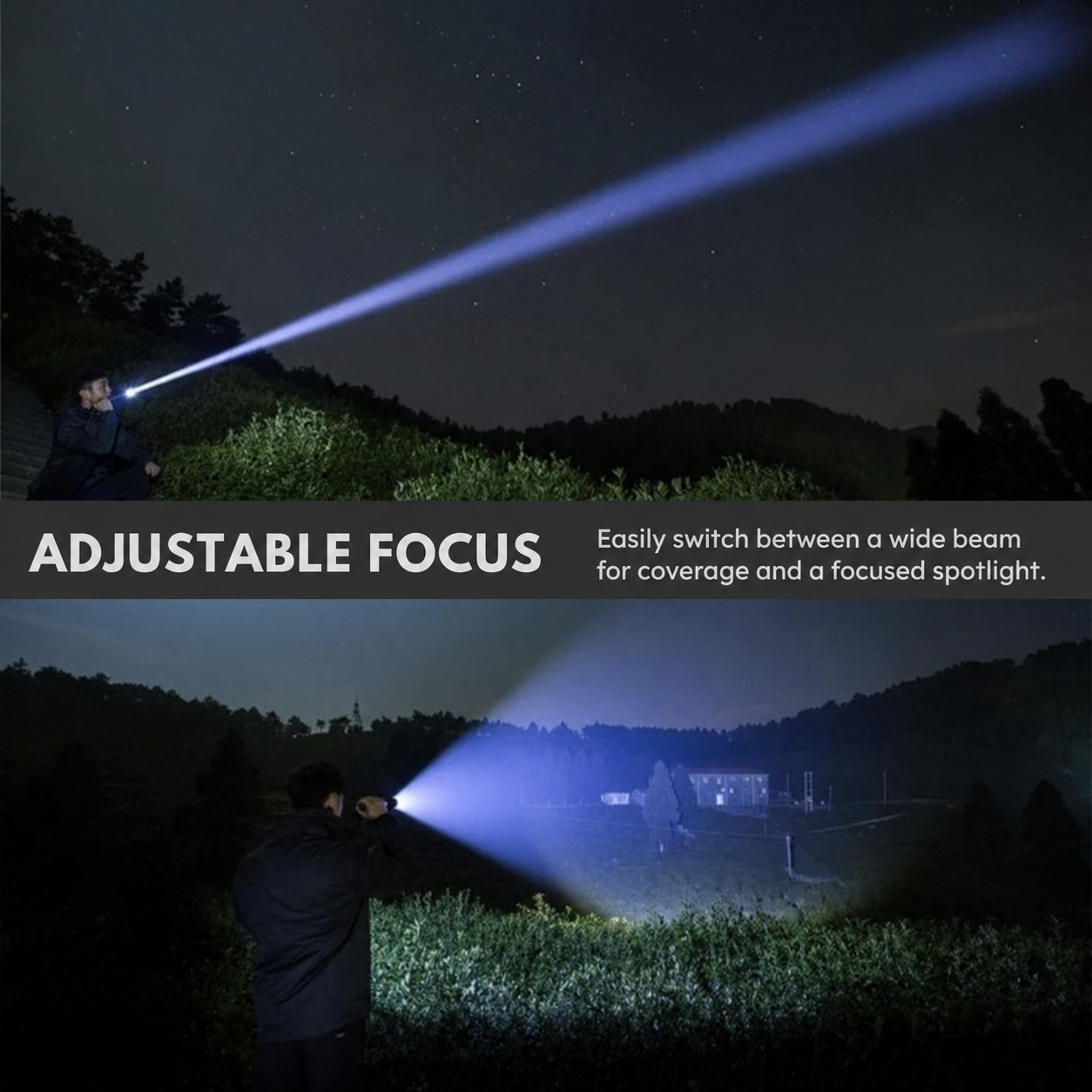 Superheldere zaklamp – aluminium, 90.000 lumen, waterdicht voor buitenactiviteiten en avontuur