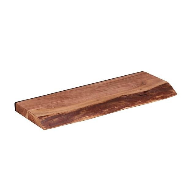 Wall Shelf – Acacia Wood with Tree-Trunk Finish, Industrial Design for the Living Room or Bedroom