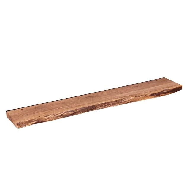 Wall Shelf – Acacia Wood with Tree-Trunk Finish, Industrial Design for the Living Room or Bedroom