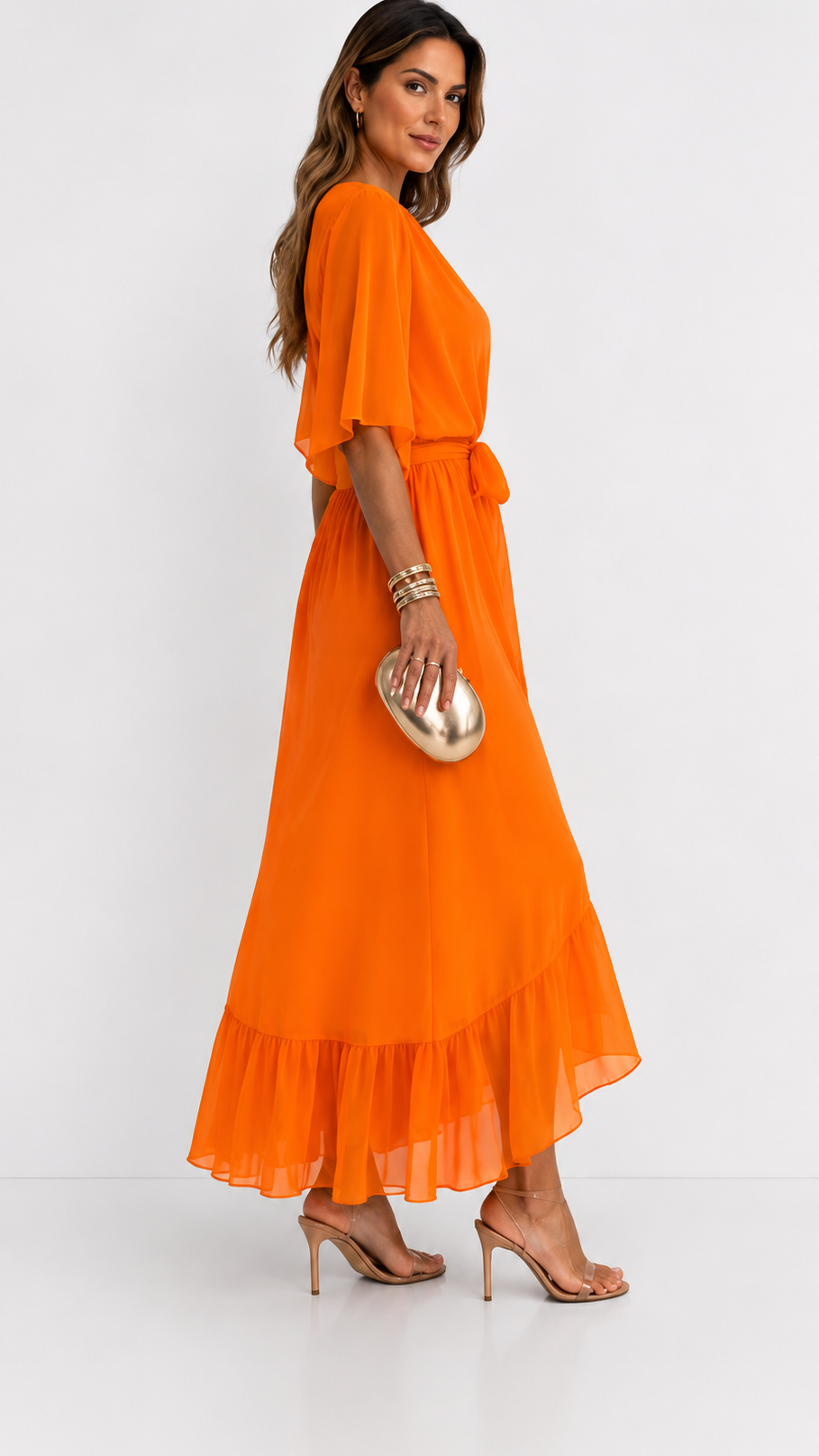 Robe Portefeuille Femme en Mousseline Fluide