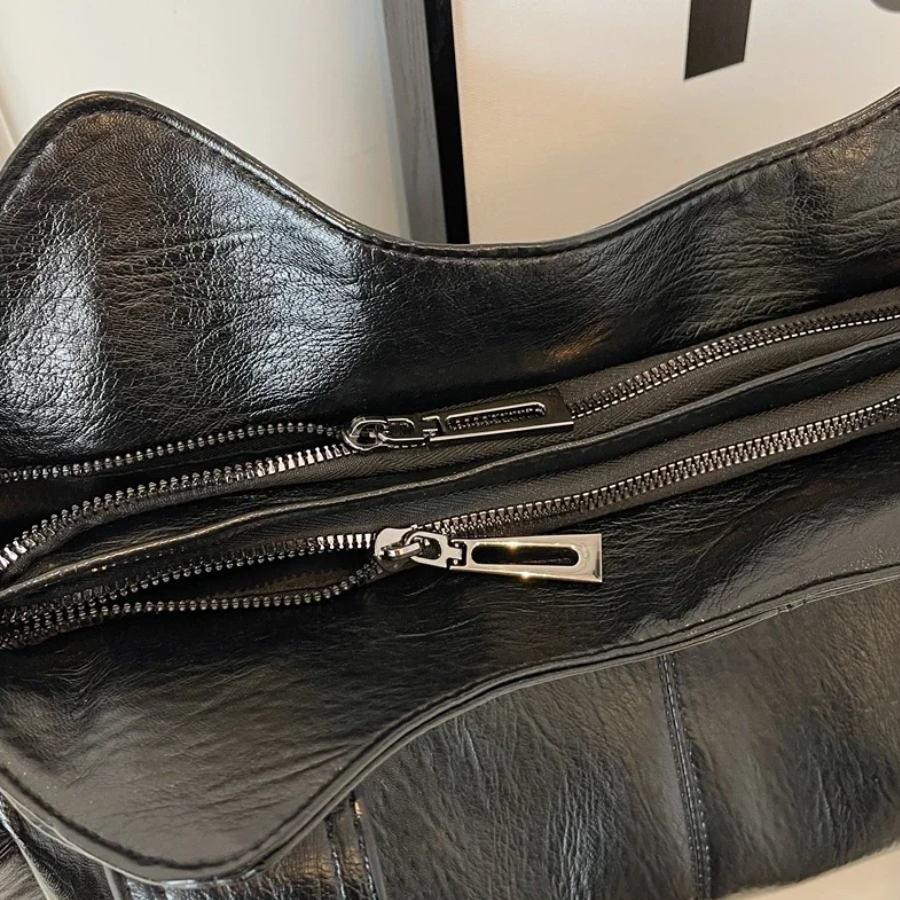 Sac à Épaule Femme en Cuir Végan - Design Structuré Multi-Poches