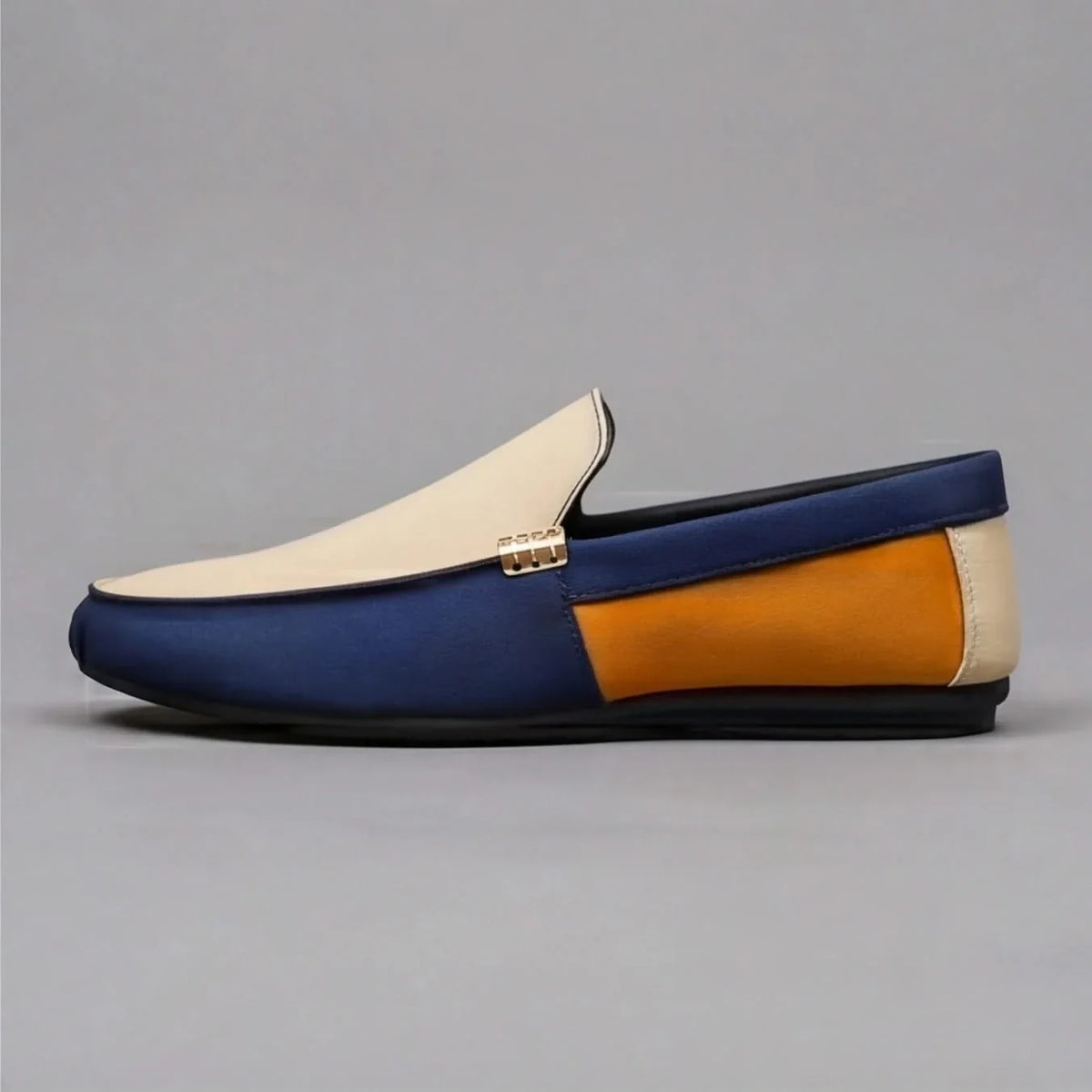Mocassins Homme en Toile Patchwork, Semelle Confort