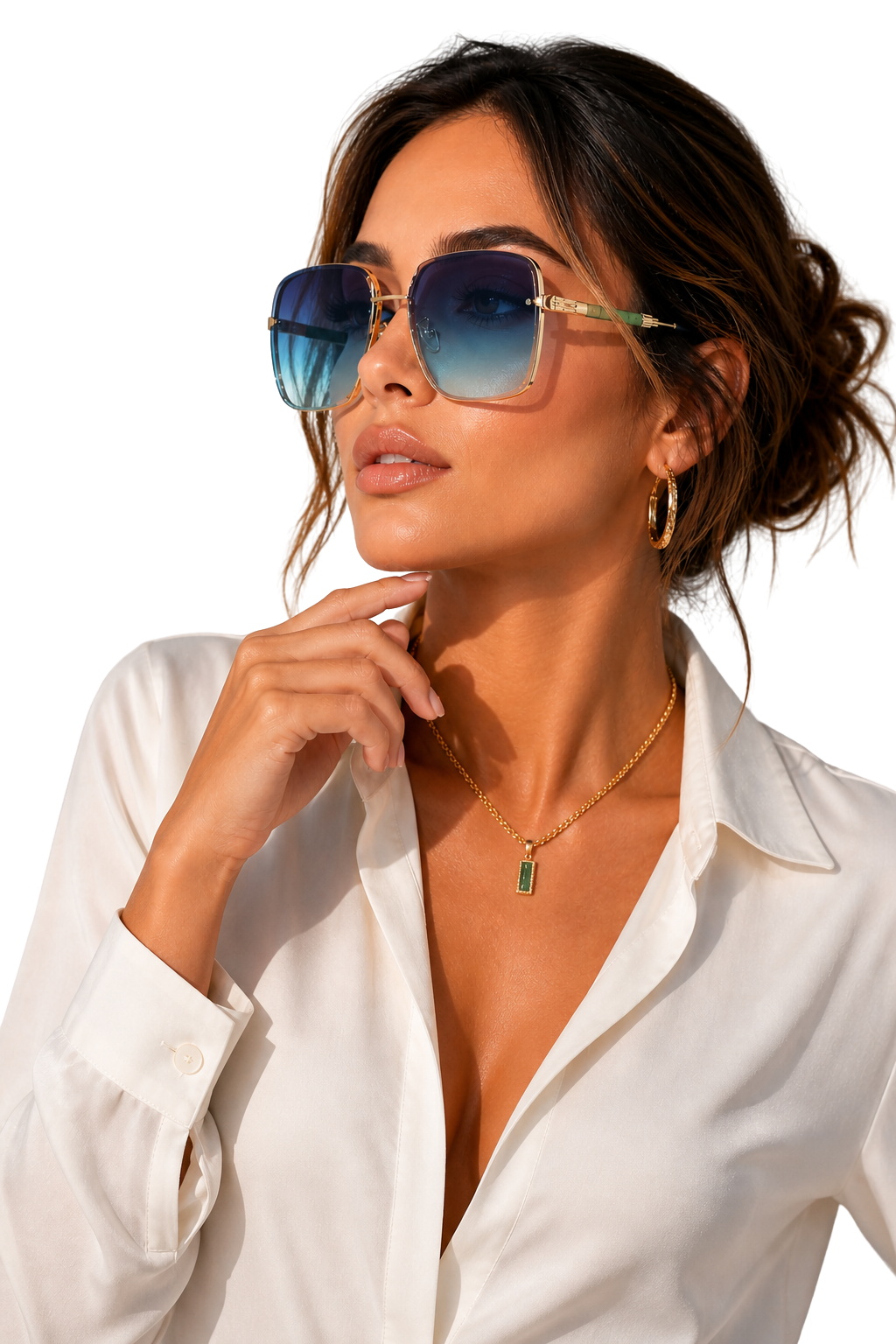 Lunettes de Soleil Aviateur Rétro Monture Dorée et Verres Dégradés UV400