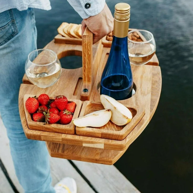 Table de pique-nique en bois – Design durable et compact pour l'extérieur, le jardin ou le balcon