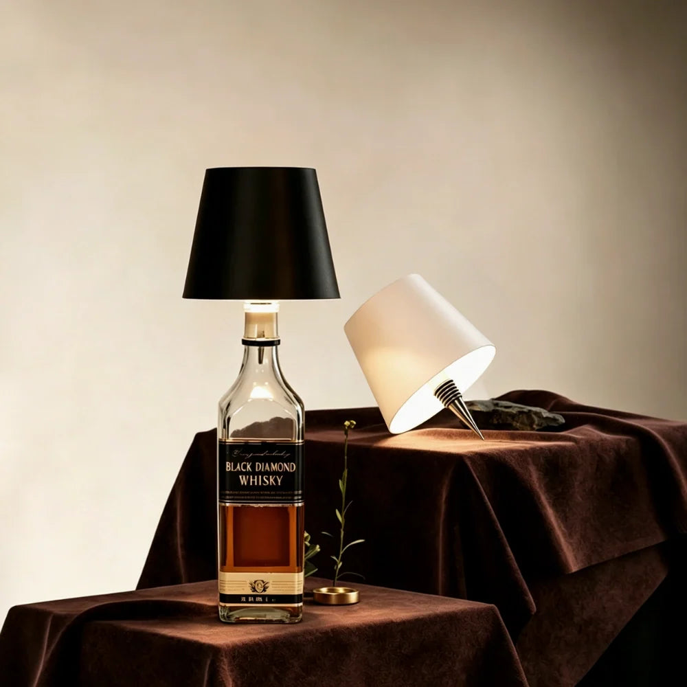 Lampe Sans Fil Rechargeable pour Bouteille - Éclairage LED 3 Tons