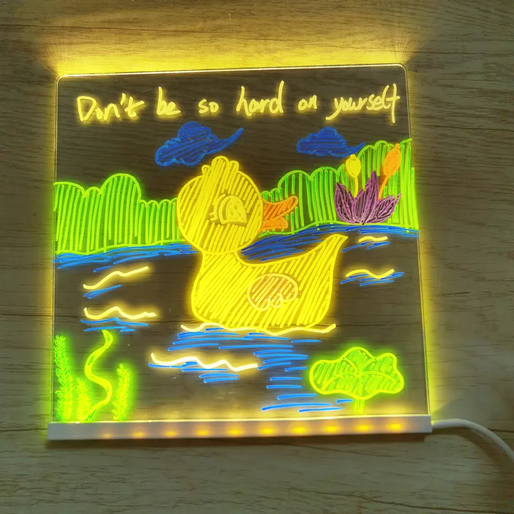 Tableau Lumineux Enfant - Planche à Dessin LED Rechargeable USB