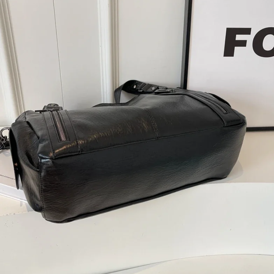 Sac à Épaule Femme en Cuir Végan - Design Structuré Multi-Poches