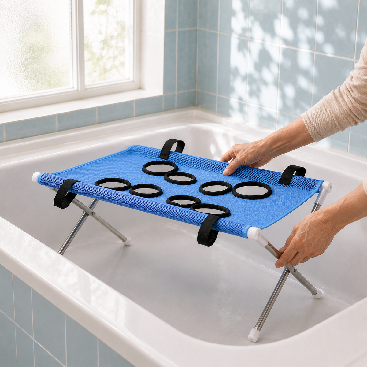 Plateforme de Bain Surélevée pour Chien Antidérapante en Acier Inoxydable