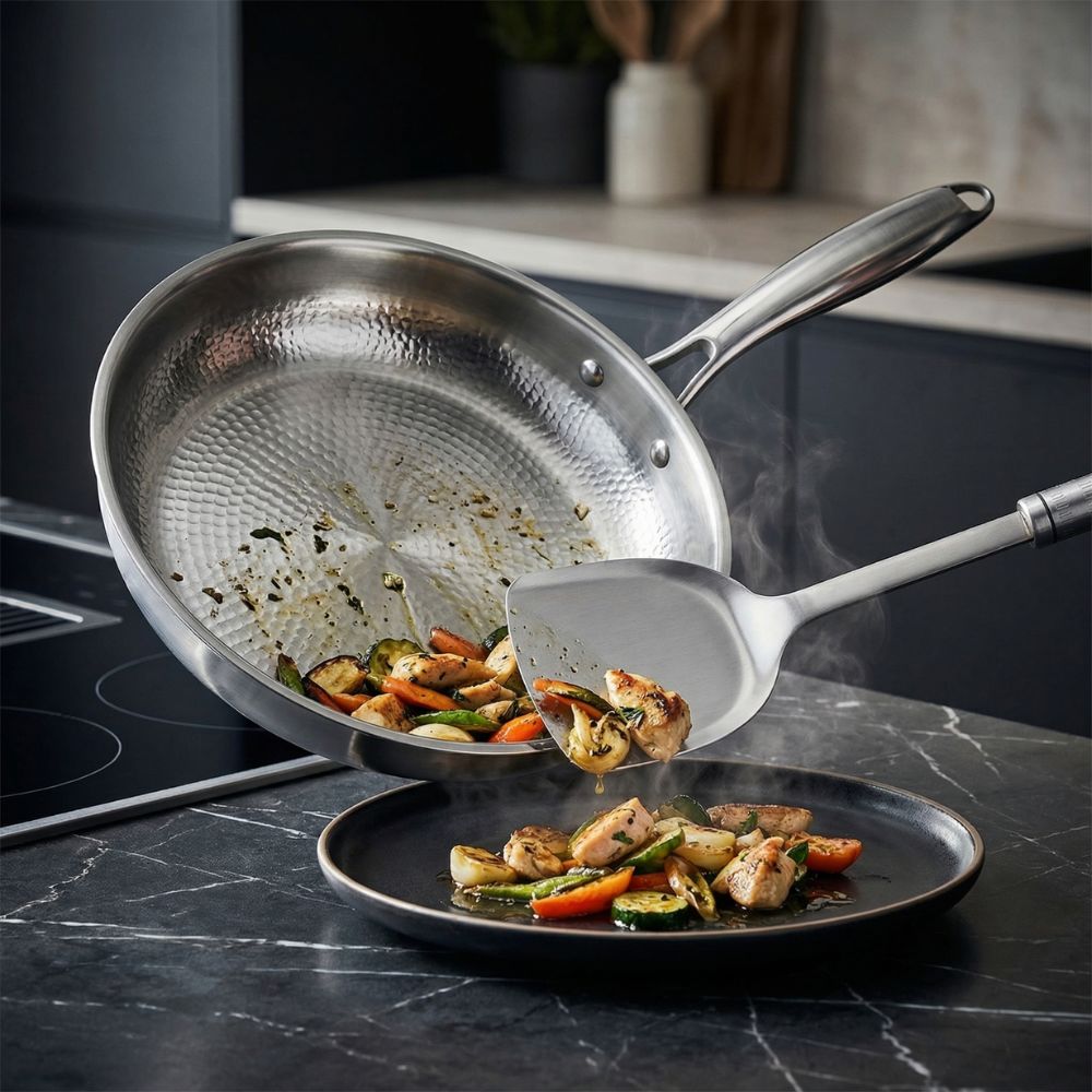 Poêle en Titane Martelé avec Spatule Offerte