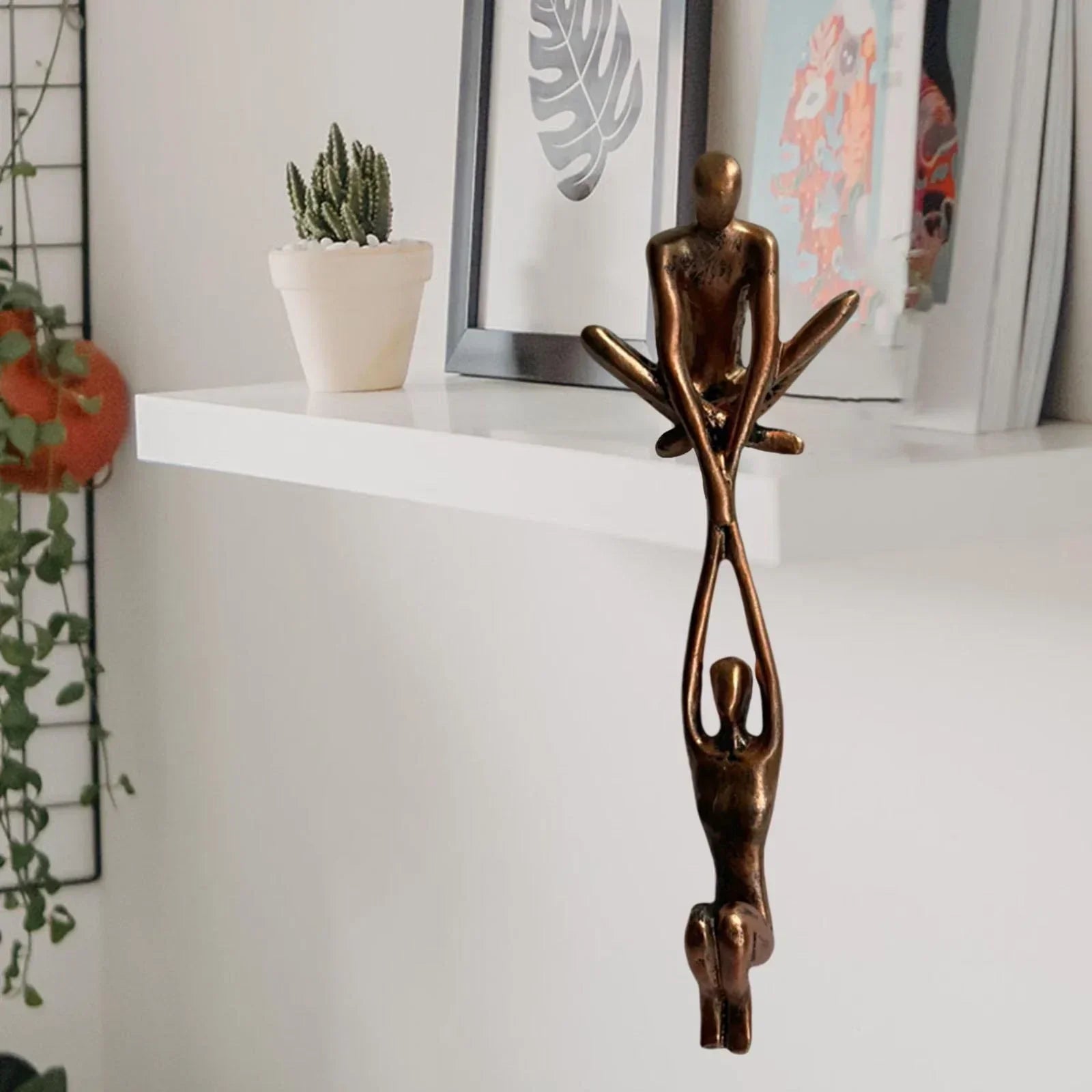 Figurine Sculpture – Resin, Black and White, Modern Design for Living Room or Bedroom Decor