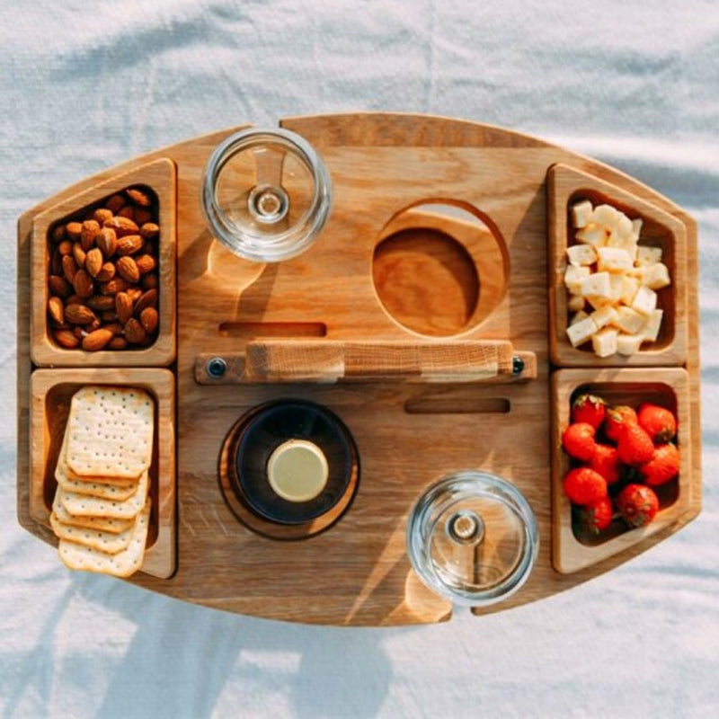 Table de pique-nique en bois – Design durable et compact pour l'extérieur, le jardin ou le balcon