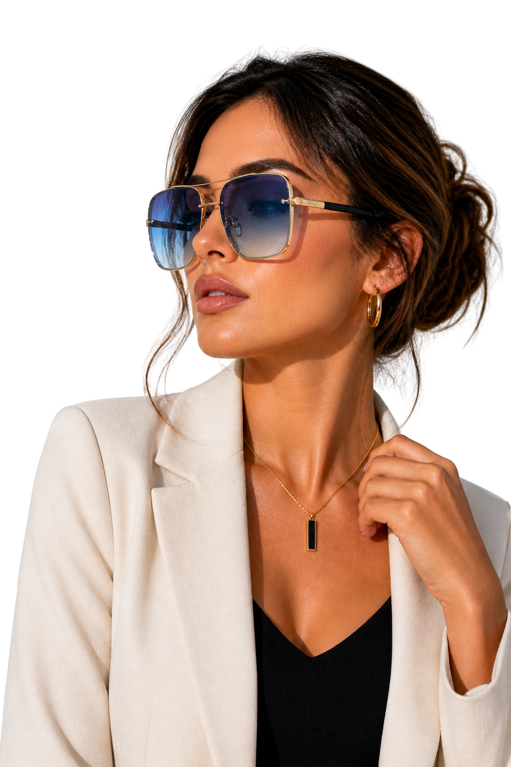 Lunettes de Soleil Aviateur Rétro Monture Dorée et Verres Dégradés UV400