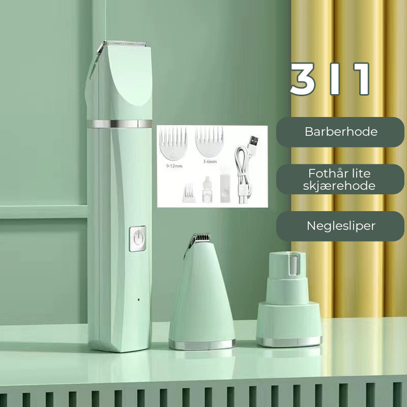 Cordless Pet Clipper – 4-in-1 Grooming Kit for Dogs and Cats with Interchangeable Accessories
