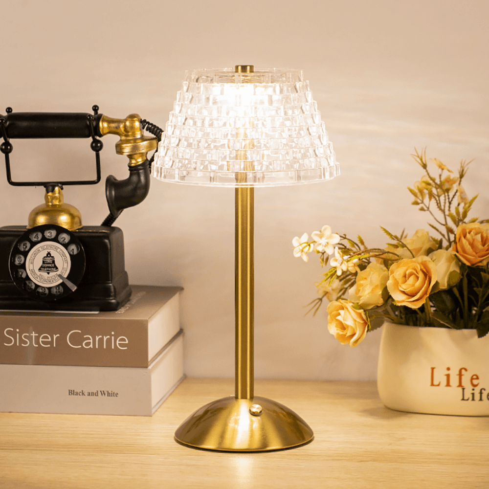 Lampe de table sans fil – Design vintage avec LED rechargeable et commande tactile pour salon ou chambre