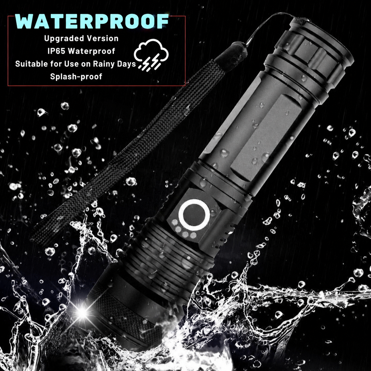 Superheldere zaklamp – aluminium, 90.000 lumen, waterdicht voor buitenactiviteiten en avontuur