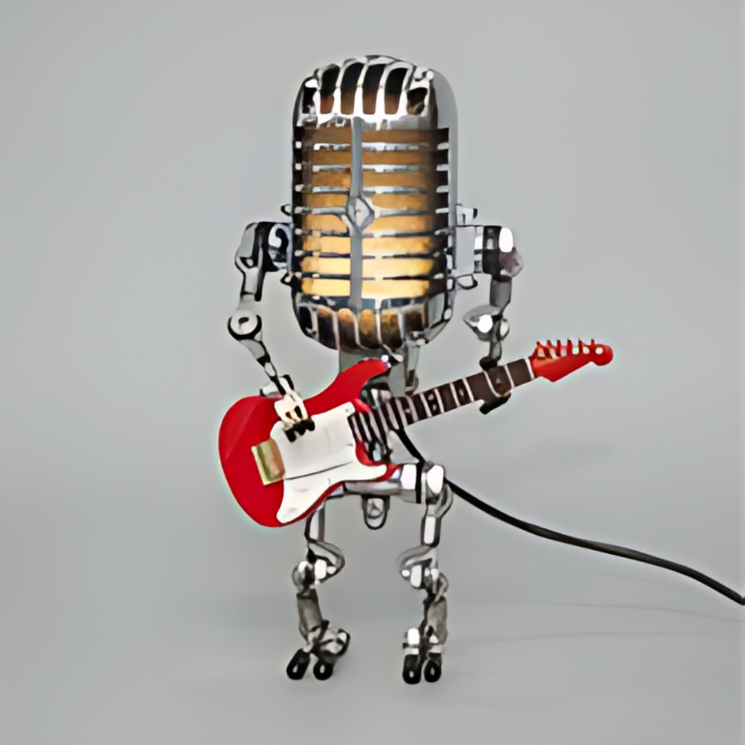 Robot lamp – Metal, modern design for a desk or nightstand