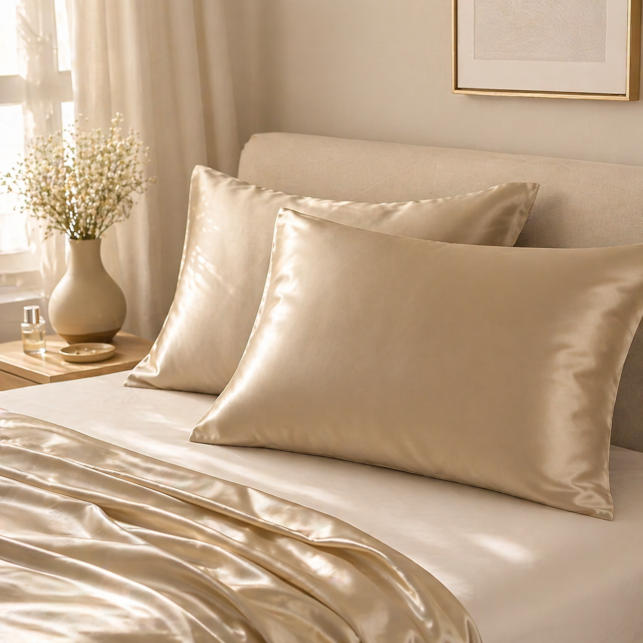 Silk Cushion Covers – Ivory, an Elegant Touch for Bedroom Decor