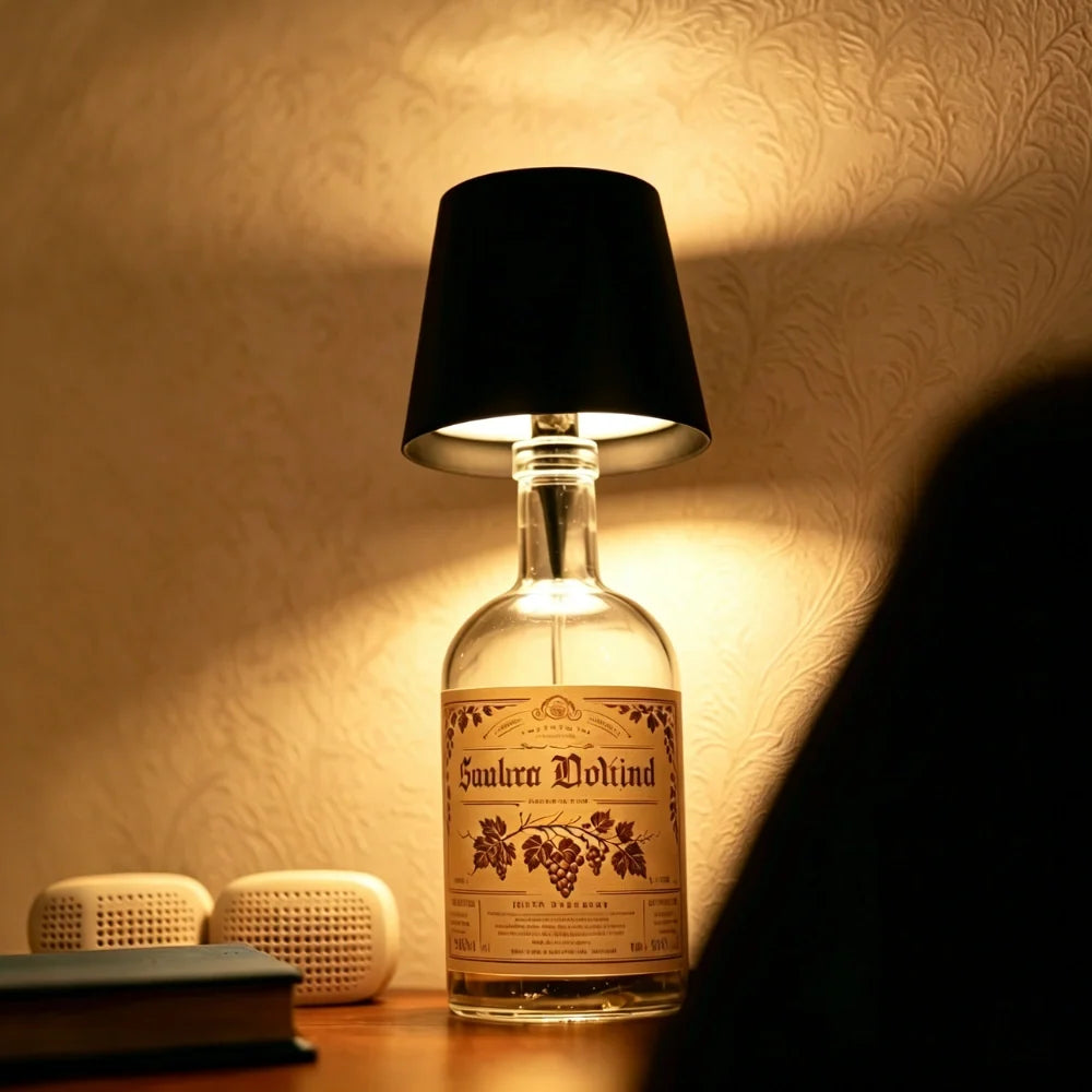 Lampe Sans Fil Rechargeable pour Bouteille - Éclairage LED 3 Tons
