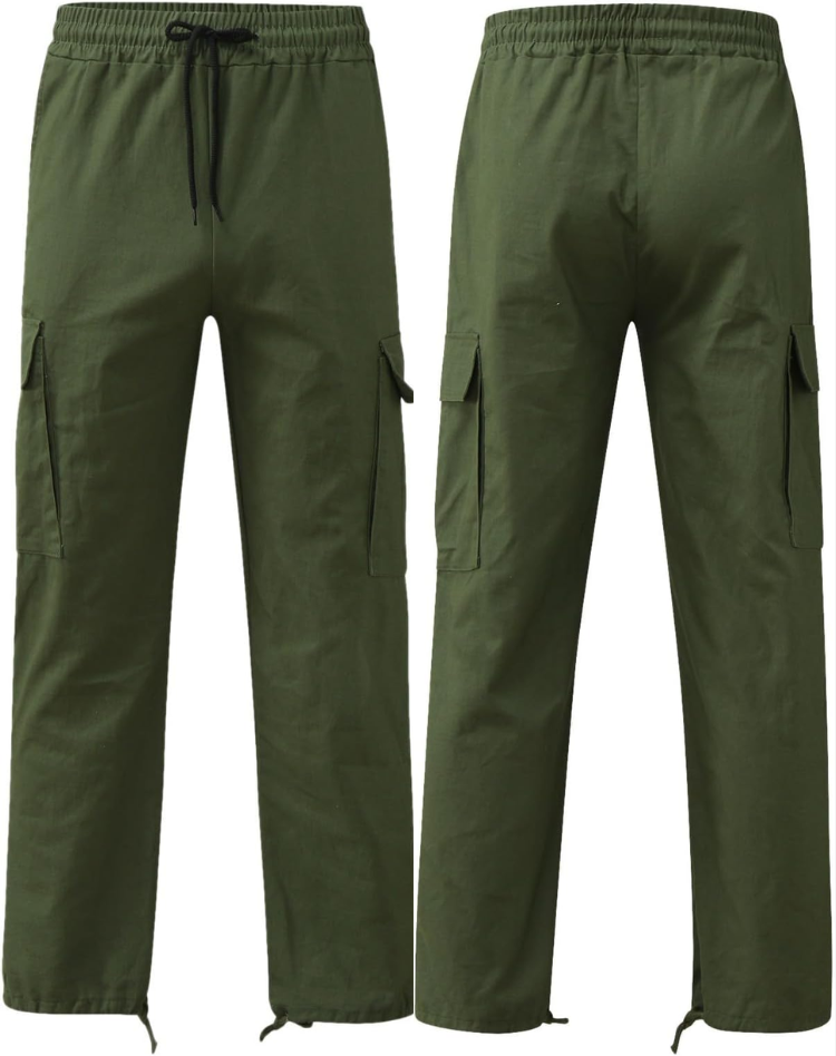 Pantalon Cargo Homme Multi-Poches Taille Ajustable