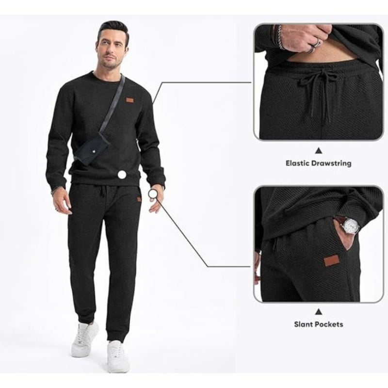Ensemble Homme 2 Pièces Jacquard - Sweat et Pantalon Coordonnés