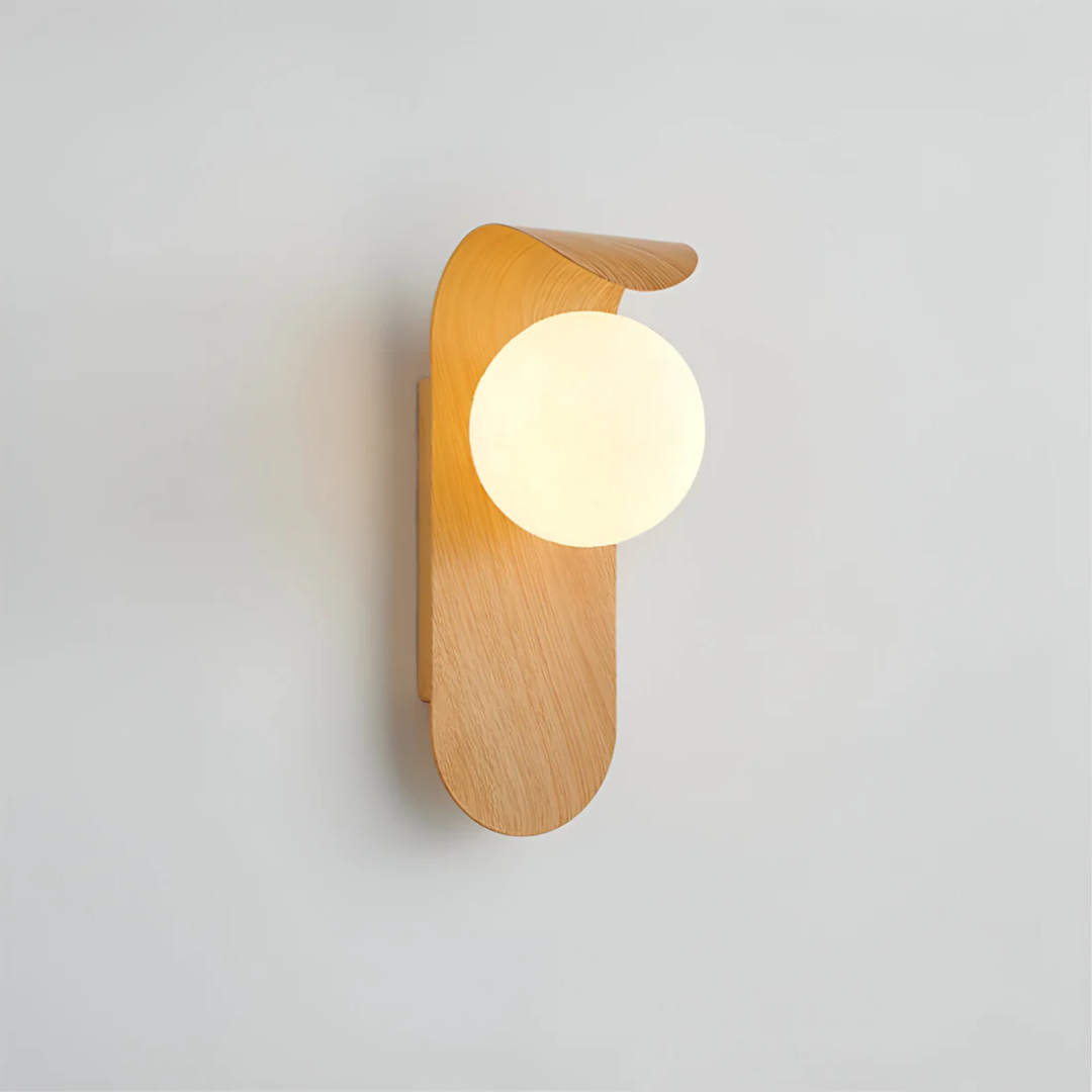 Scandinavian wall sconce – Minimalist wooden design for the living room, kitchen, or bedroom