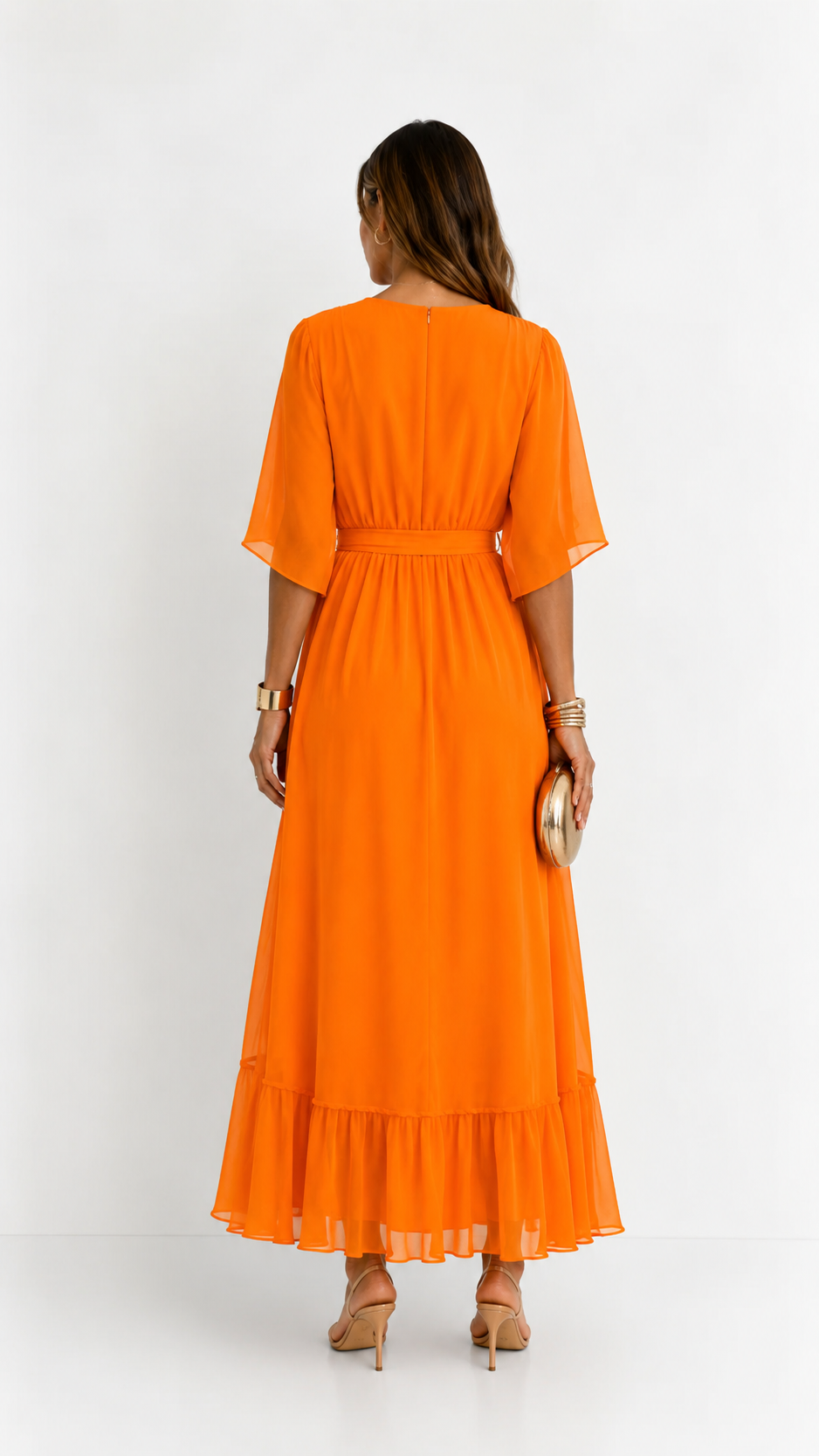 Robe Portefeuille Femme en Mousseline Fluide