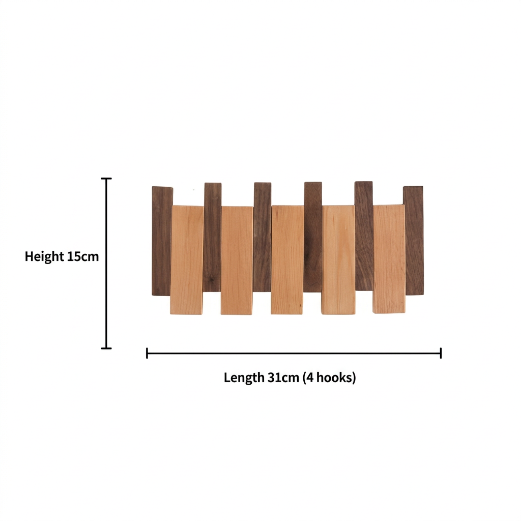 Wooden Coat Rack – Brown Piano Design for the Entryway, Living Room, or Bedroom