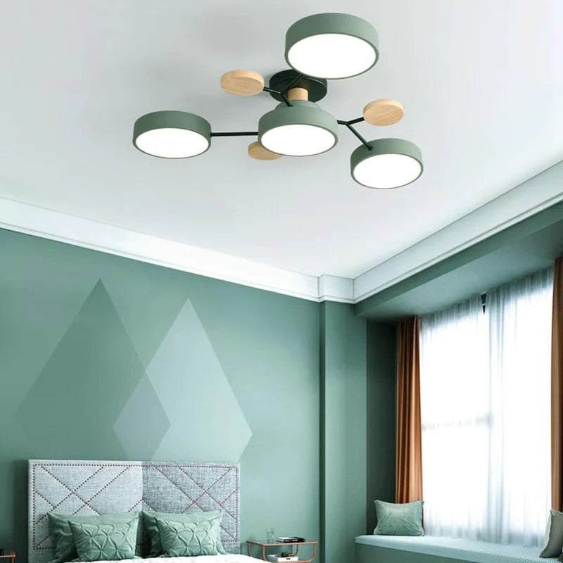 Plafonnier LED Rond en Fer - Lustre Semi-Encastré Design Contemporain