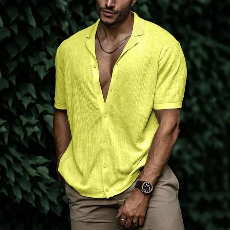 Chemise Homme Manches Courtes Boutonnée - Coupe Décontractée