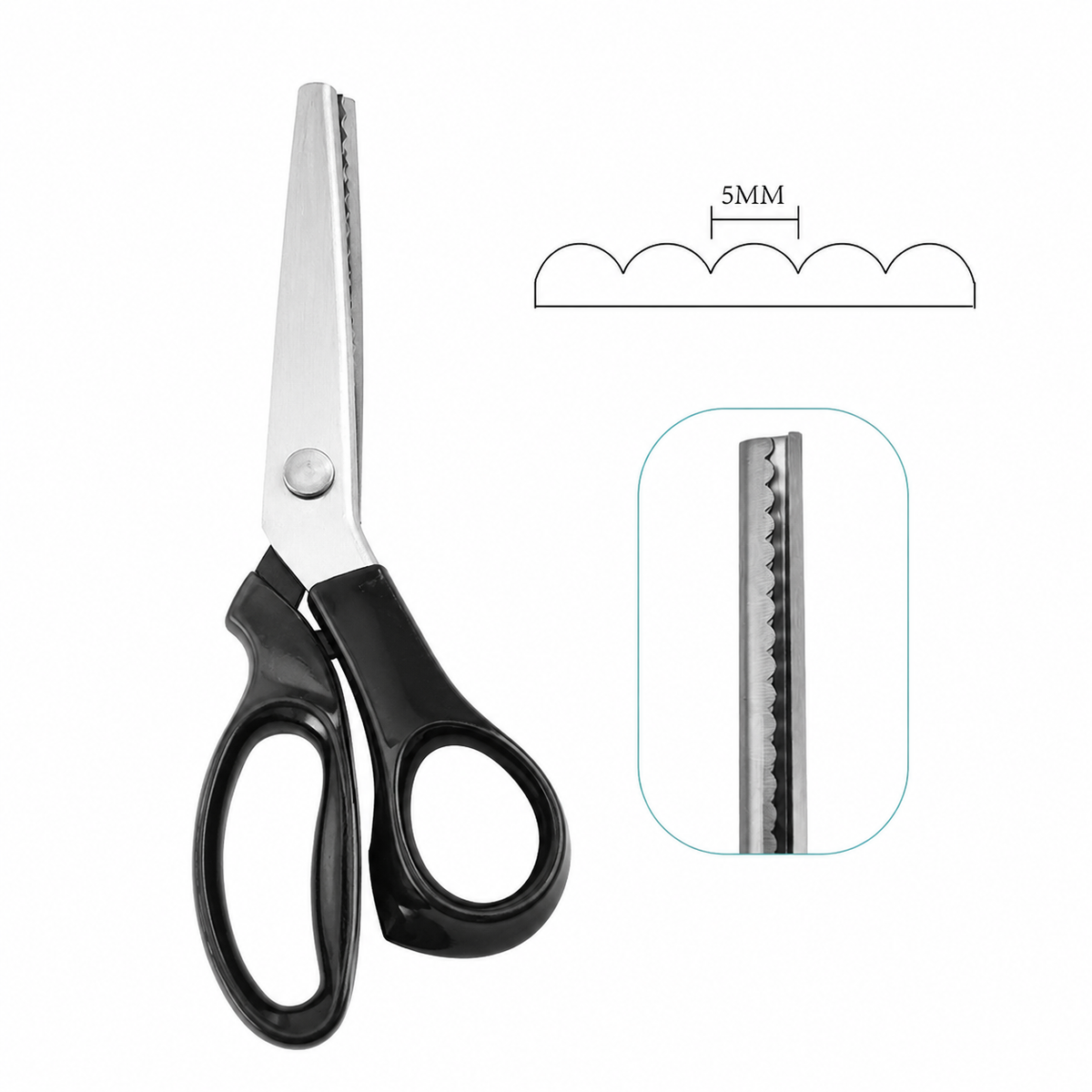 Ciseaux Cranteurs Zigzag à Ressort - Lames Acier 3cr13 pour Tissus