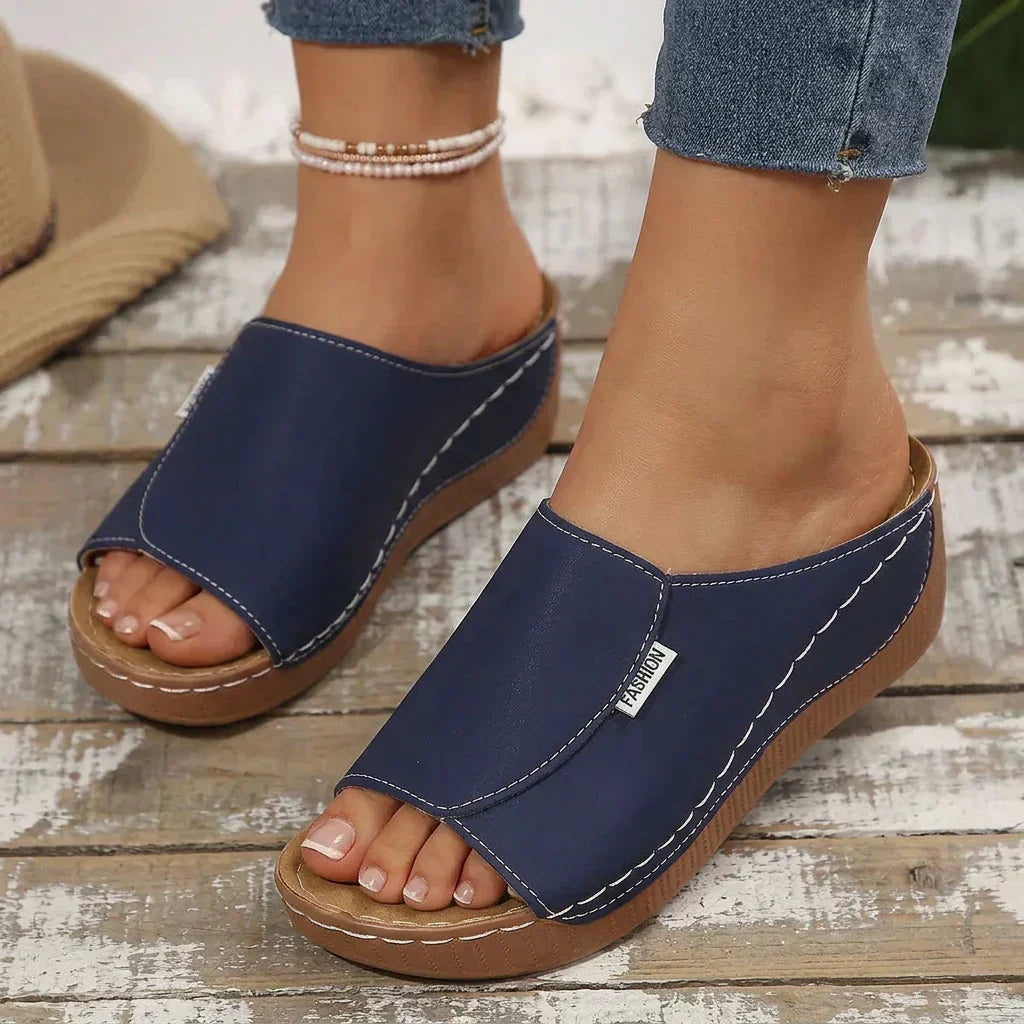 Sandales Femme à Enfiler, Plateforme à Talon Moyen