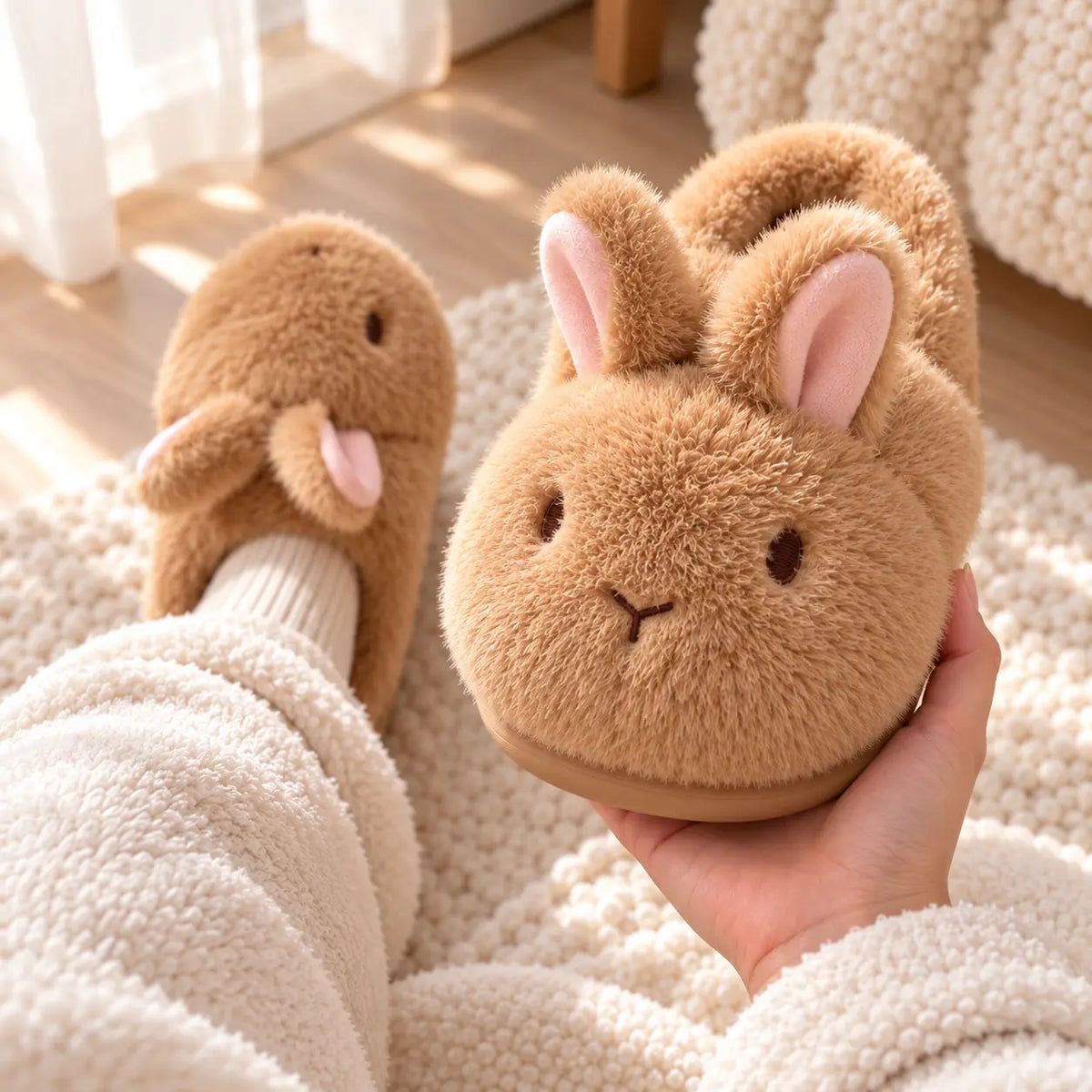 Chaussons Femme en Peluche Douillette
