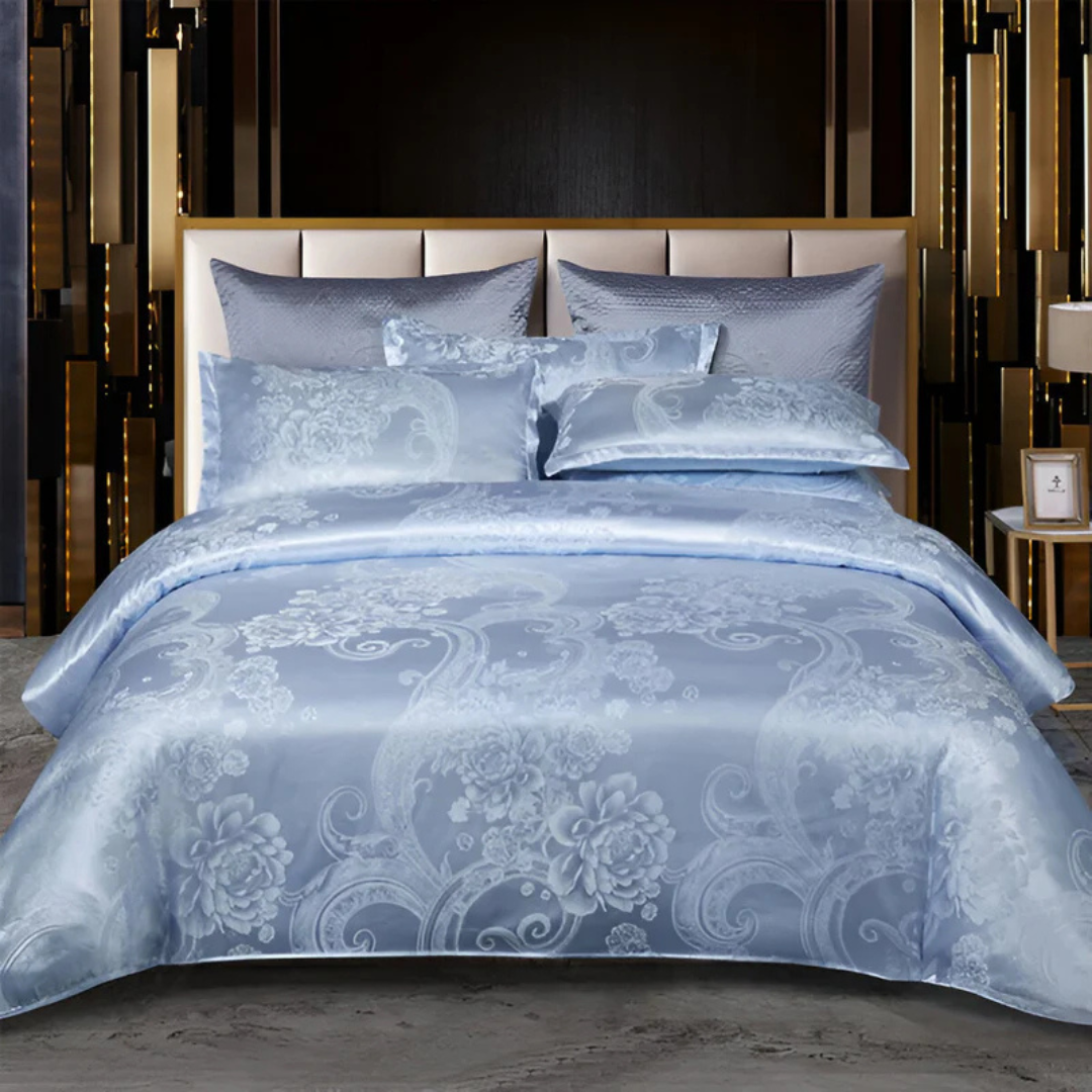 Satin Duvet Cover – Floral Print, Elegant Style for Bedroom Decor