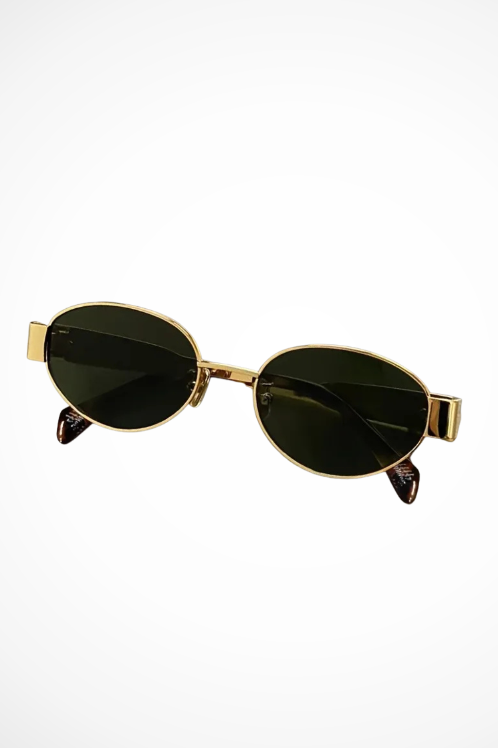 Lunettes de Soleil Femme Ovales en Métal, Verres Teintés