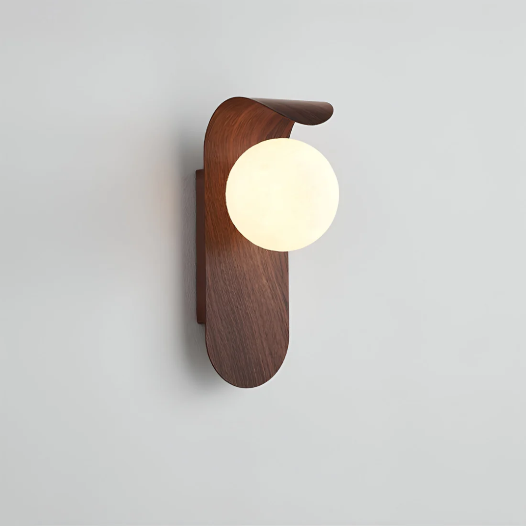 Scandinavian wall sconce – Minimalist wooden design for the living room, kitchen, or bedroom