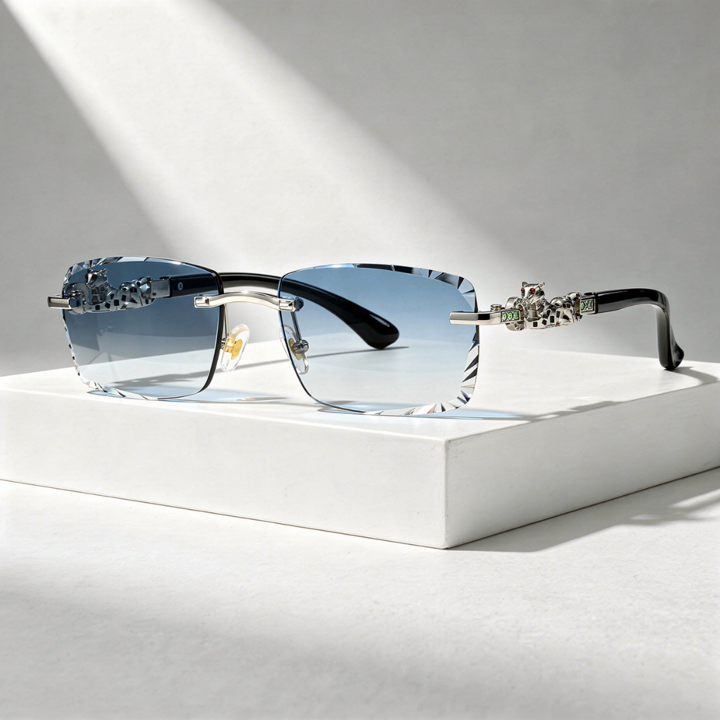 Lunettes de Soleil Pour Tous Monture Façon Panthère Dorée