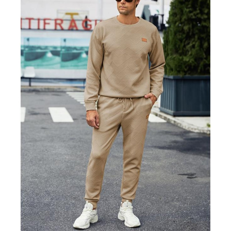 Ensemble Homme 2 Pièces Jacquard - Sweat et Pantalon Coordonnés