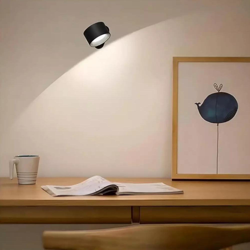Rechargeable wall sconce – Cylindrical design, cordless with remote control, for the bedroom or living room