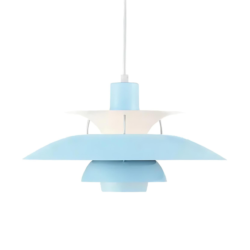Danish Pendant Light – Layered Metal Design in a Colorful Style for the Dining Room or Living Room