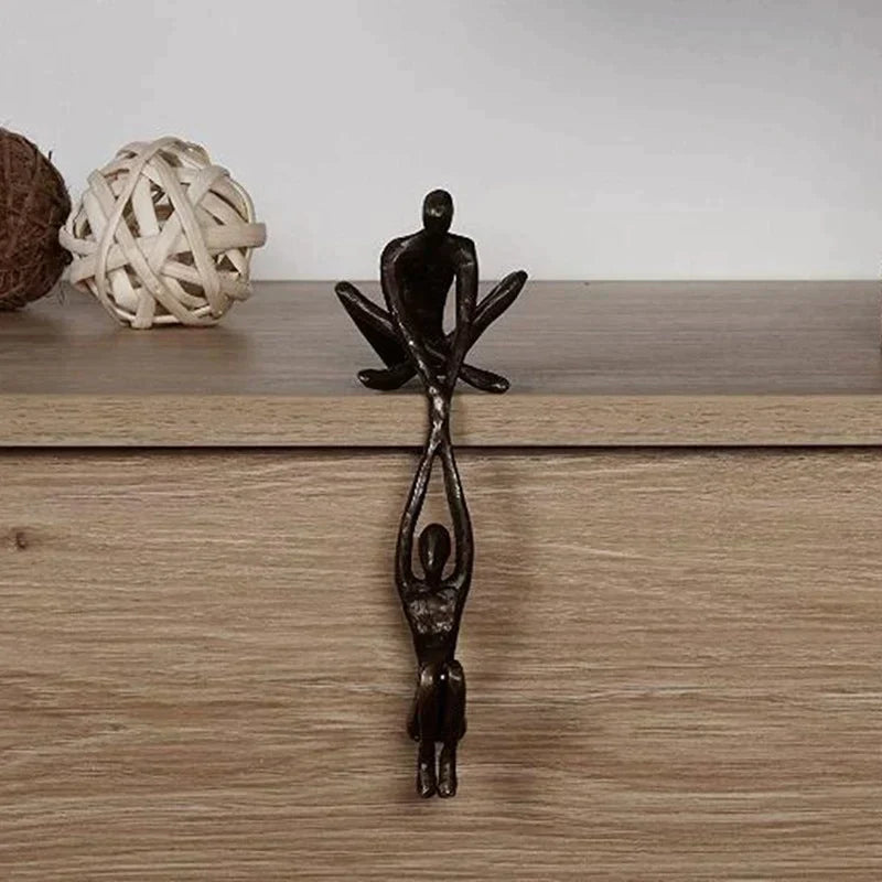 Figurine Sculpture – Resin, Black and White, Modern Design for Living Room or Bedroom Decor