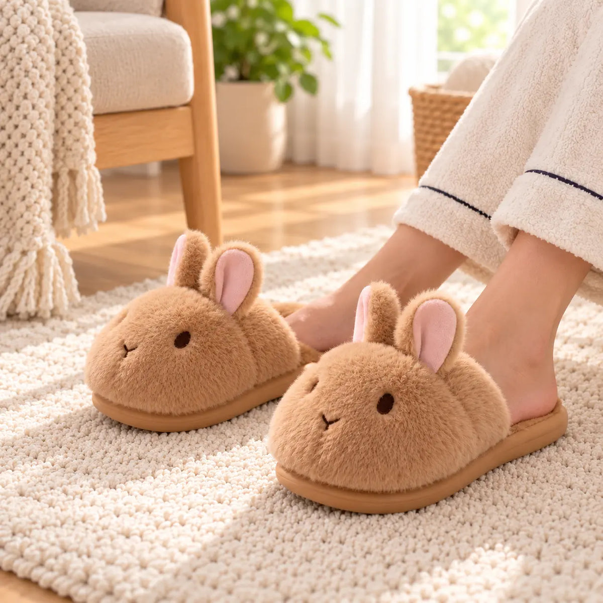 Chaussons Femme en Peluche Douillette