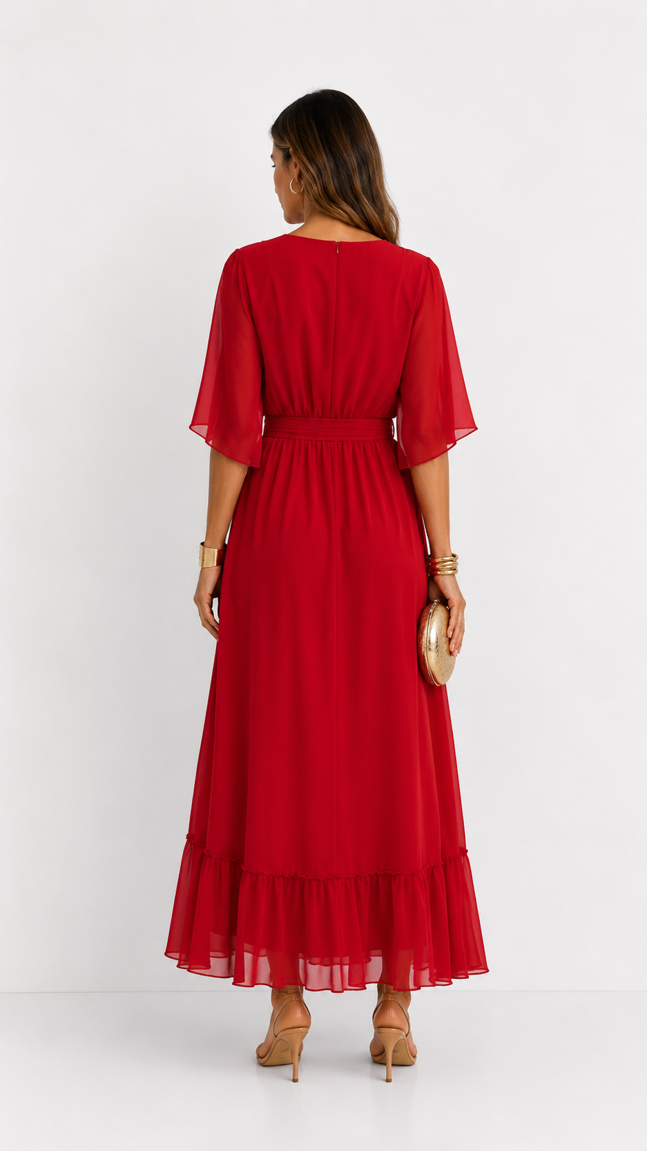 Robe Portefeuille Femme en Mousseline Fluide