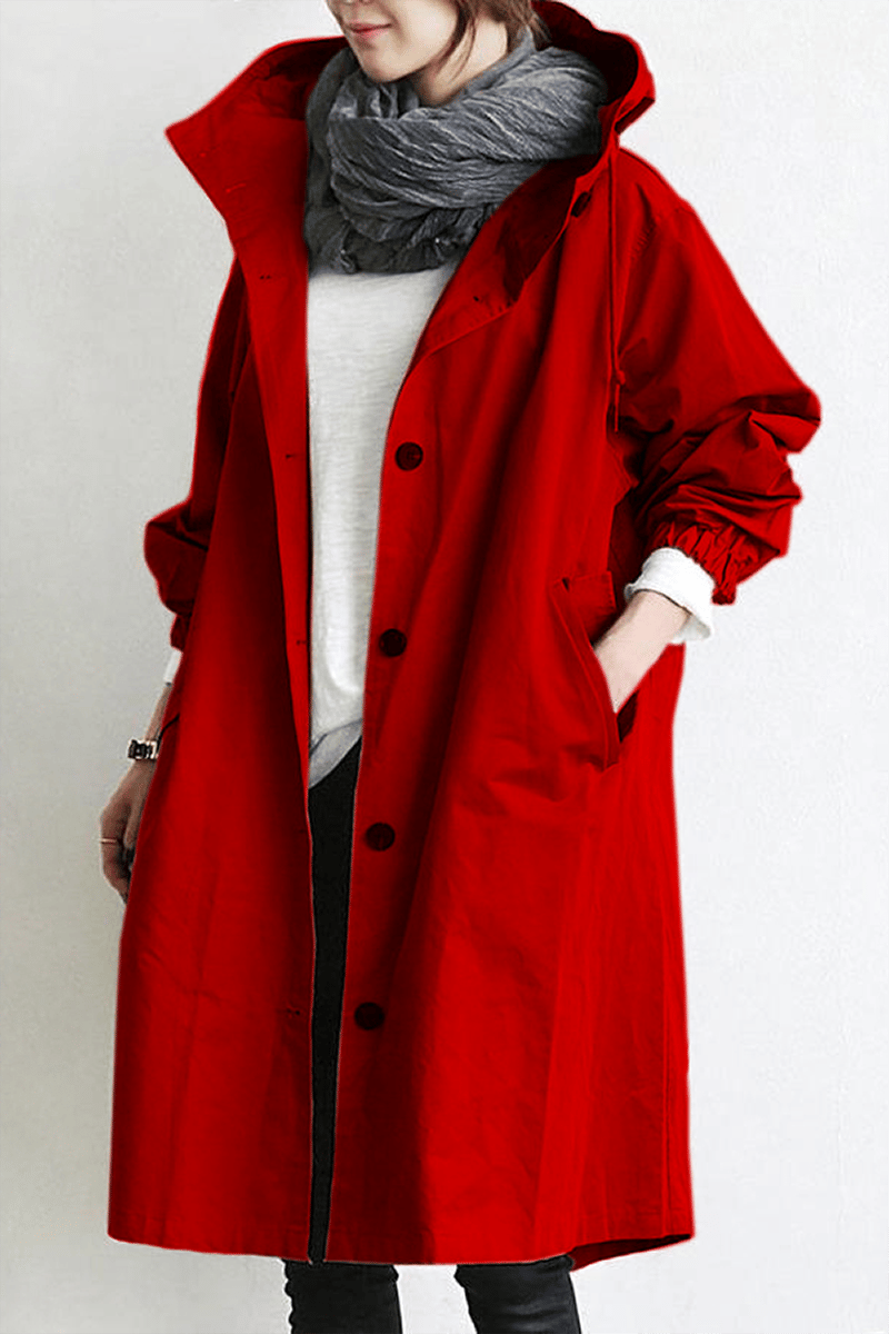 Trench Femme Imperméable à Capuche - Manteau Mi-Saison