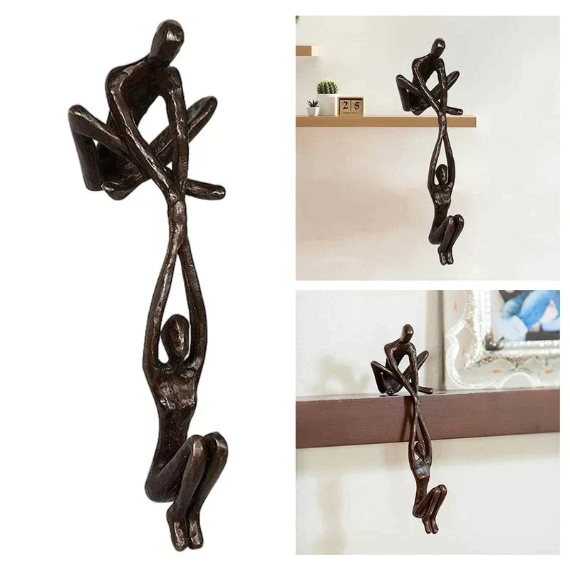 Figurine Sculpture – Resin, Black and White, Modern Design for Living Room or Bedroom Decor