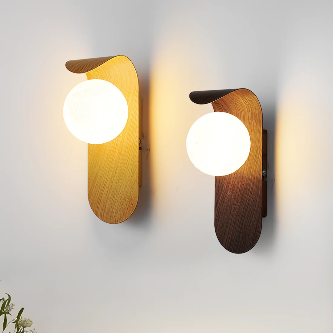 Scandinavian wall sconce – Minimalist wooden design for the living room, kitchen, or bedroom