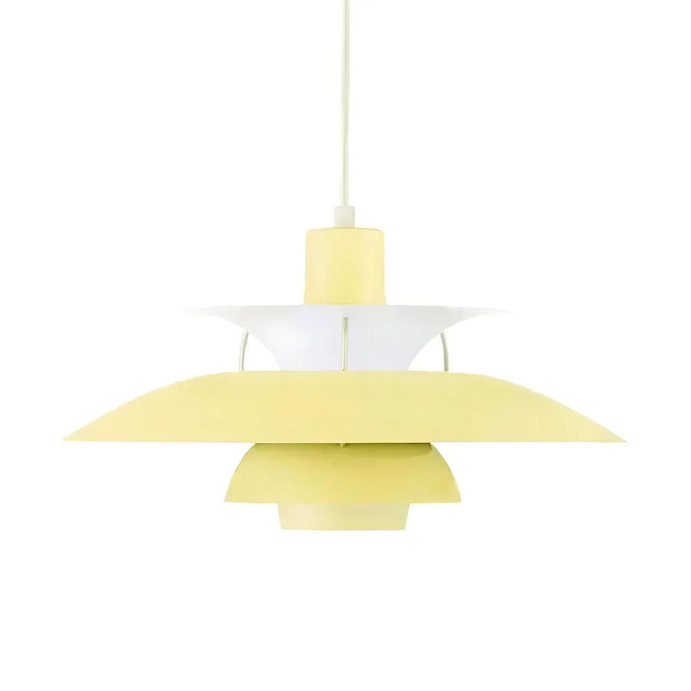 Danish Pendant Light – Layered Metal Design in a Colorful Style for the Dining Room or Living Room