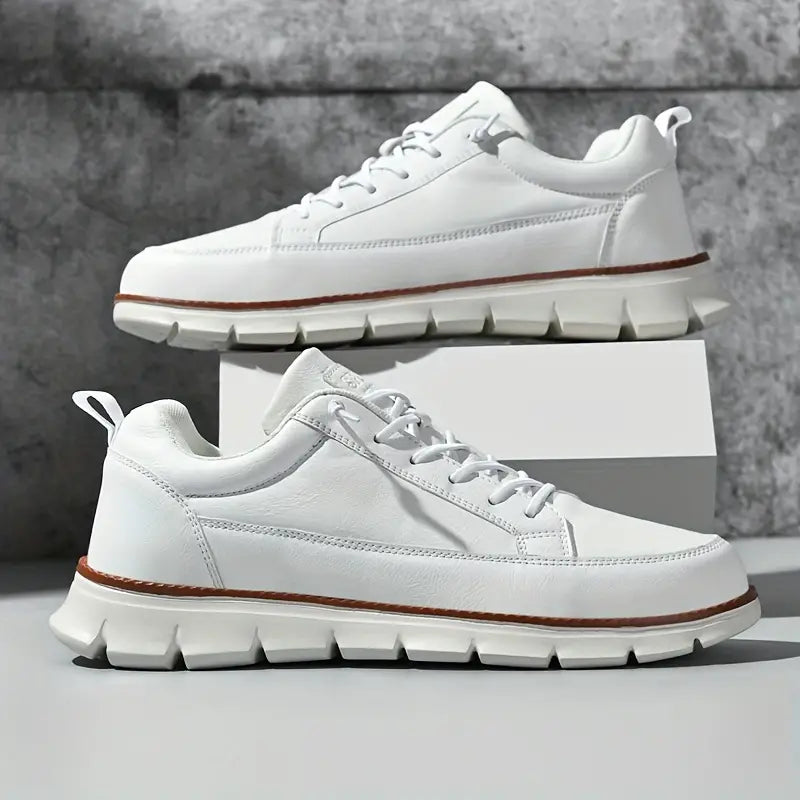 Sneakers Homme en Cuir Véritable – Semelle Orthopédique Confort