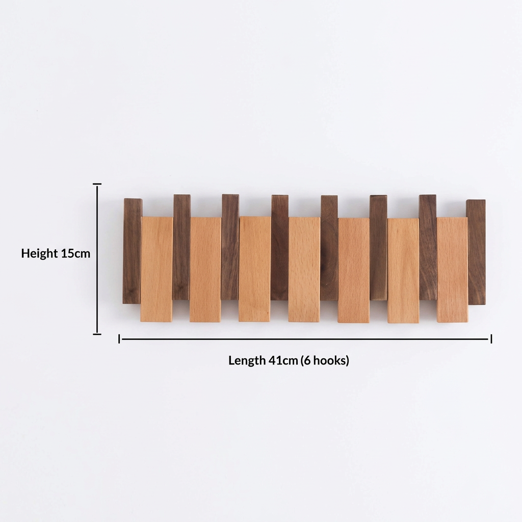 Wooden Coat Rack – Brown Piano Design for the Entryway, Living Room, or Bedroom